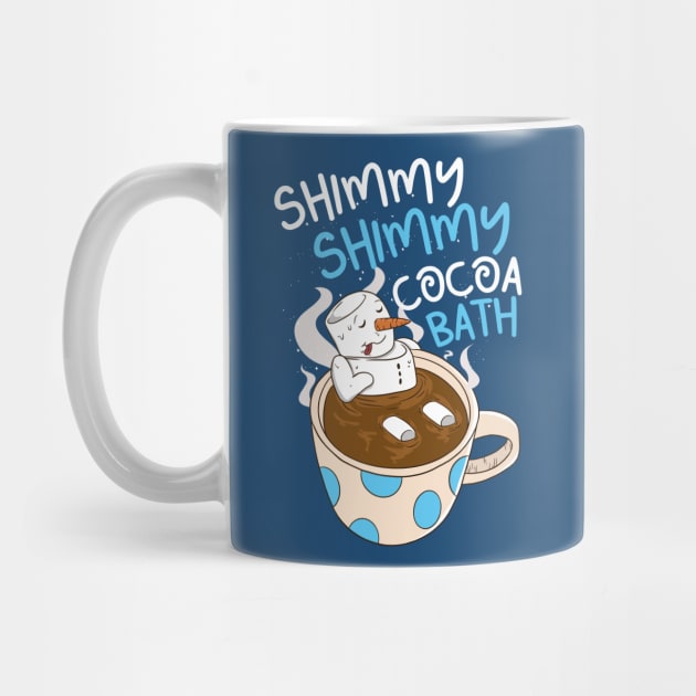 Shimmy Shimmy Cocoa Bath // Funny Hot Cocoa Snowman Cartoon by SLAG_Creative